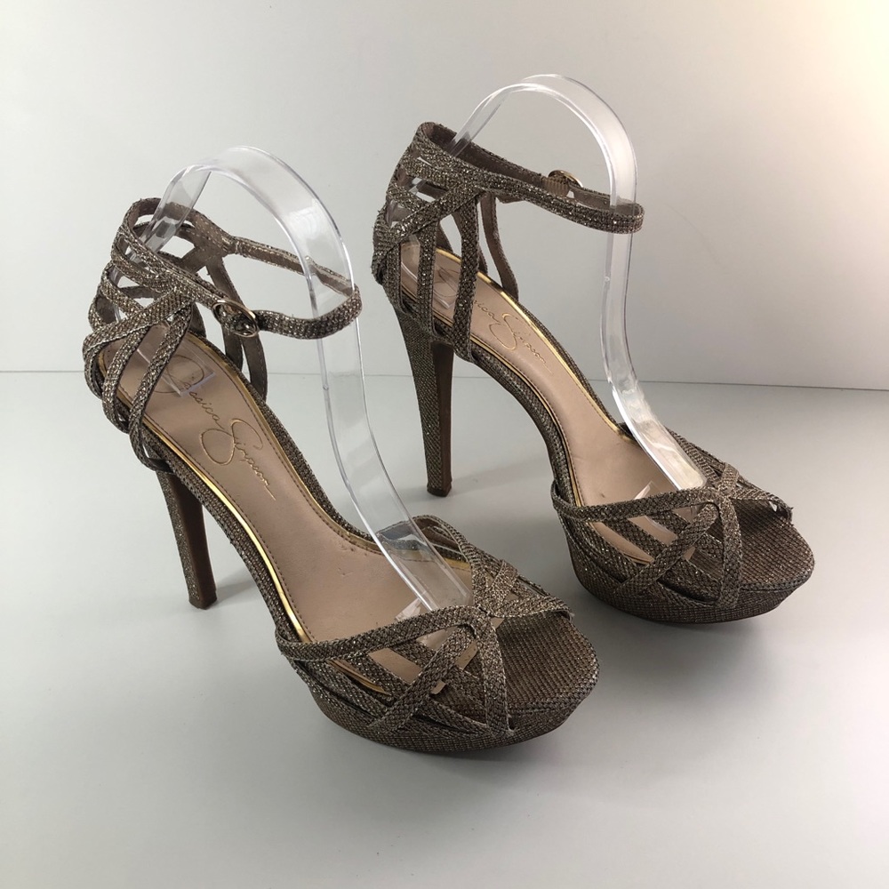 Jessica Simpson "Sylla" Platform Heels | Metalic Gold | Size 9.5